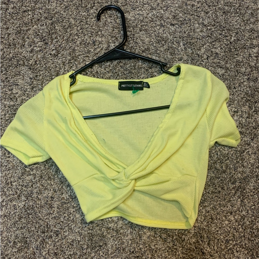 Pretty little thing, yellow crop top